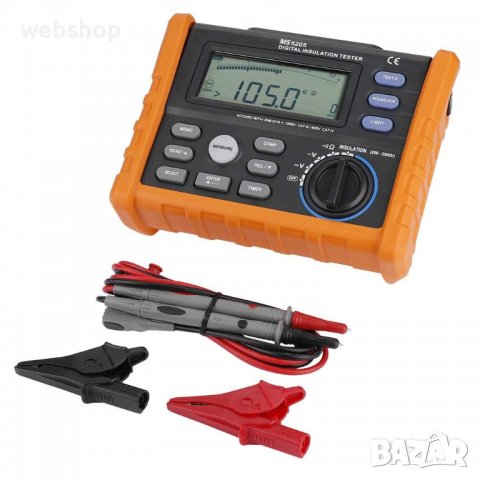 Тестер Peakmeter MS5205, зумер, съпротивление на изолация, 100Gohm, VAC, VDC, снимка 4 - Други инструменти - 39082849