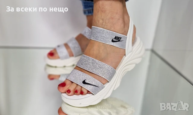 Nike Дамски Сиви Сандали С Бяла Подметка Найк от 36 до 41 номер Код P746, снимка 5 - Сандали - 50679013