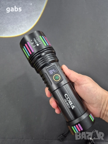 Супер силен LED фенер COBA CB-W517 ,2000м, снимка 7 - Екипировка - 52952901