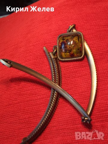 ЕФЕКТНО ШАРМАНТНО БРОНЗОВО ВИНТИДЖ АРТ ДЕКО СТИЛ КЕХЛИБАРЕНО КОЛИЕ 38662, снимка 18 - Колиета, медальони, синджири - 41638690