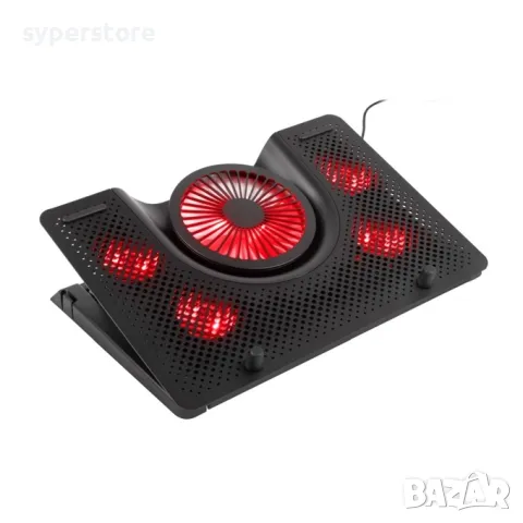 Поставка за лаптоп Genesis Oxid 550 Охлаждане, до 17,3"(43.942cm), 5 вентилатора, и за геймърски лап