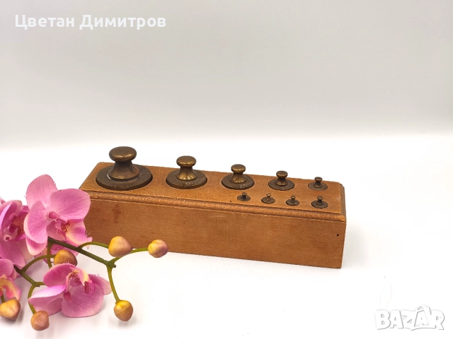 Пълен комплект антикварни бронзови тежести /теглилки - грамове, снимка 2 - Други стоки за дома - 52856338
