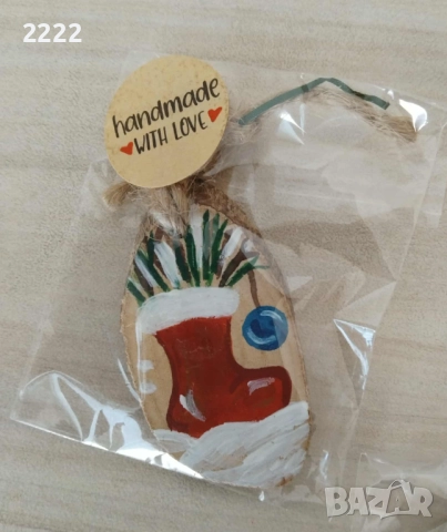 Коледна играчка с късметче ръчно рисувана , снимка 5 - Коледни подаръци - 52225517