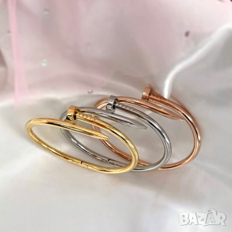 Гривни Just Un Clou / Гривна тип Пирон с камъчета, снимка 4 - Гривни - 31156991