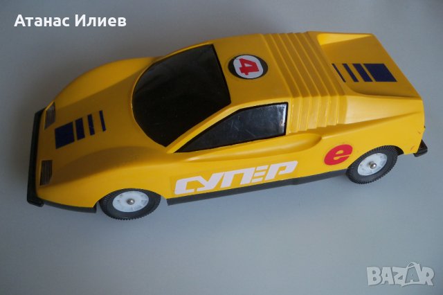 Соц състезателна пластмасова кола играчка, снимка 3 - Коли, камиони, мотори, писти - 42389866