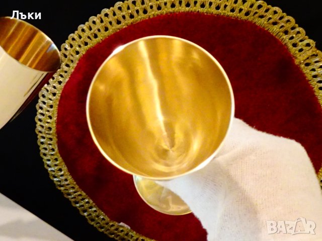 Бронзов бокал,чаша за вино,шампанско,25 см. , снимка 2 - Антикварни и старинни предмети - 41899731