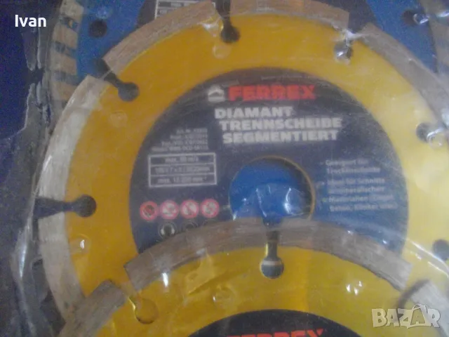 ф125мм НОВ АВСТРИЙСКИ ДИАМАНТЕН ДИСК ДИАМАНТИНА FERREX ЗА РЯЗАНЕ НА КАМЪК ТУХЛИ КЕРЕМИДИ КЛИНКЕР , снимка 6 - Диамантени и режещи инструменти - 50180877