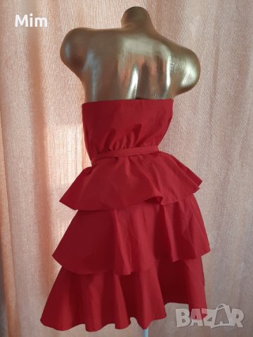 Papaya L/XL Корсетна червена рокля на волани @, снимка 3 - Рокли - 38801840