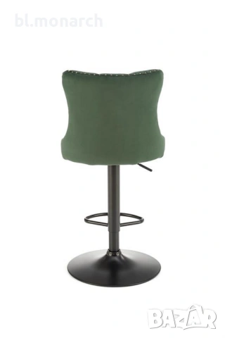 Елегантни бар столове H-117 (Тъмнозелено кадифе) – Сглобени!, снимка 2 - Столове - 53737394