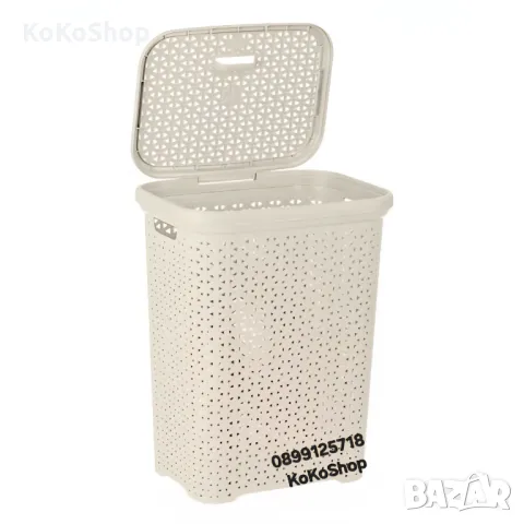 Кош за пране-36x26x50 см./бежов кош за пране/пластмасов кош за пране, снимка 3 - Други стоки за дома - 50322077