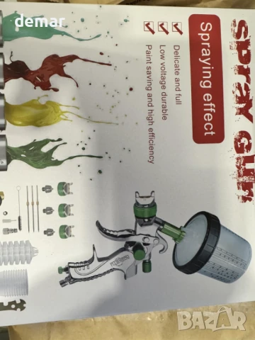 HVLP пистолет за боядисване, 10 чаши от 600 мл и манометър, 3 дюзи 1.4/1.7/2 мм, син, снимка 10 - Други стоки за дома - 51104129