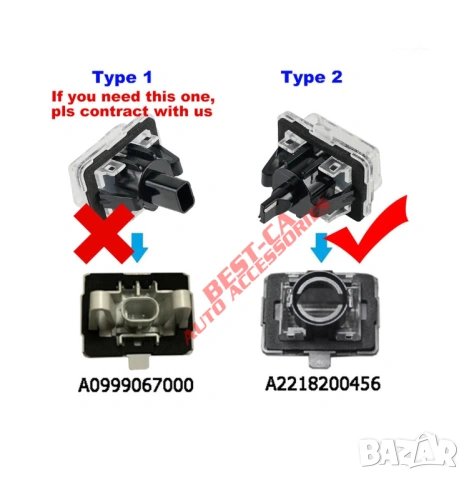 LED плафони за регистрационен номер подходящи за Mercedes-Benz W204 W212 W221 W216 C207, снимка 7 - Аксесоари и консумативи - 53081432