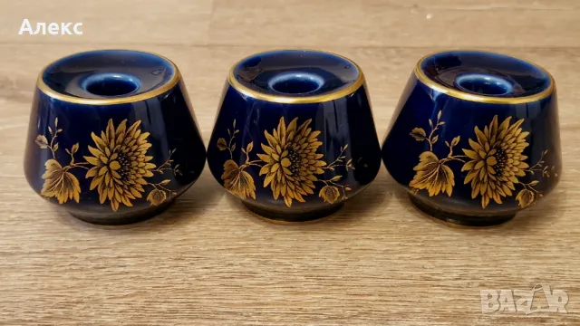 Lindner Kueps, Germany– Малки свещници кобалт. Нови!, снимка 3 - Антикварни и старинни предмети - 48156720