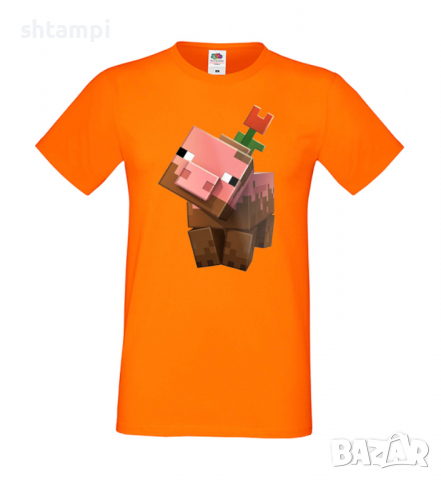 Мъжка тениска Flower Pig,Minecraft,Игра,Забавление,подарък,Изненада,Рожден Ден., снимка 12 - Тениски - 36494891