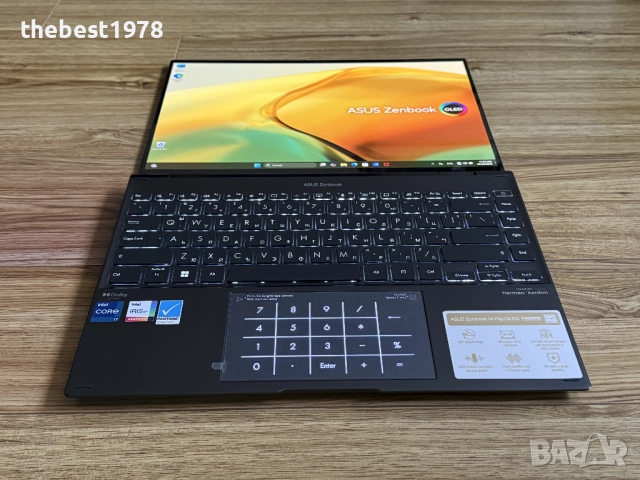 90Hz OLED ZenBook Flip`i7-12700H/16GB DDR5/1TB SSD/Retina 2880x1800, снимка 5 - Лаптопи за работа - 52889649