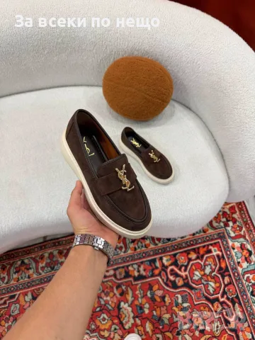 Yves Saint Laurent Луксозни Дамски Обувки Тип Мокасини С Дебела Подметка И Златно Пого Код SEM-779, снимка 2 - Дамски ежедневни обувки - 56120960