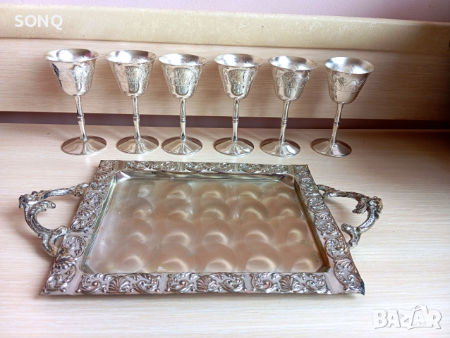 Страхотен Посребрен Сервиз, снимка 3 - Антикварни и старинни предмети - 44523430