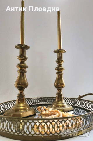 Месингови свещници комплект 2бр, снимка 6 - Декорация за дома - 53381360