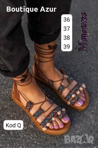 дамски сандали с традиционни мотиви , снимка 3 - Сандали - 50307271
