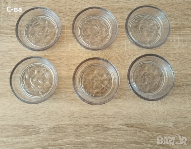 Чинийки стъклени за сладко , снимка 2 - Чинии - 53658352