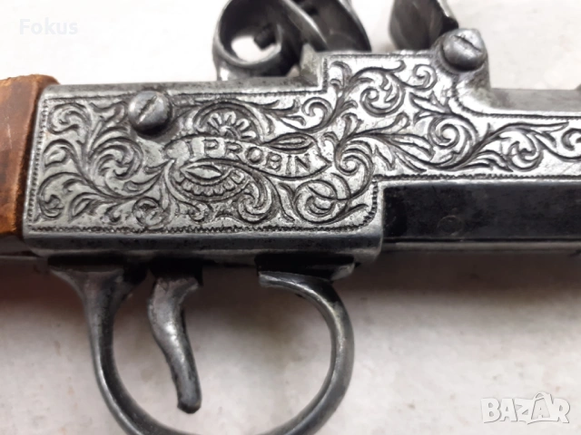 Страхотен тежък масивен кремъчен пищов - реплика, снимка 4 - Антикварни и старинни предмети - 53294360