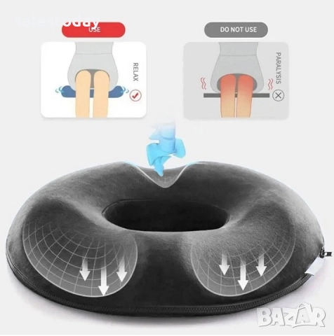 Възглавница за сядане при болки в опашната кост, ишиас, хемороиди, снимка 3 - Други - 52690784