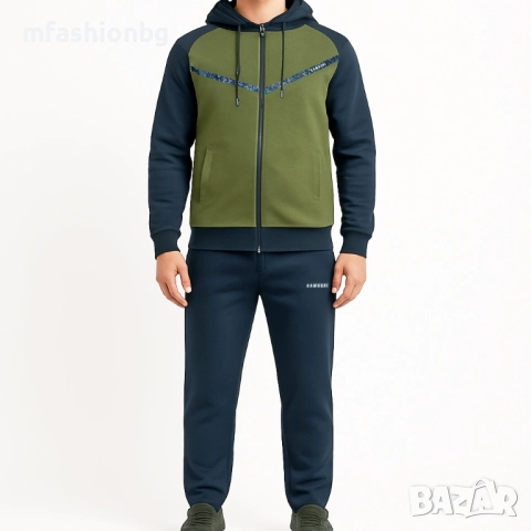 Мъжки спортен екип с качулка, 5 цвята, от М до 3XL, снимка 3 - Спортни дрехи, екипи - 52183813