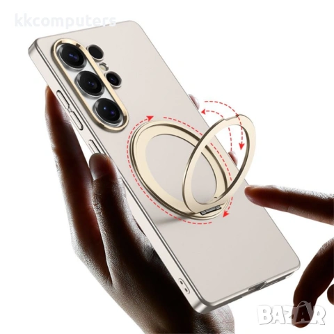 Магнитен Калъф GKK за Samsung Galaxy S26 Ultra - Тънък PC гръб, Метална въртяща се стойка, Шокоустой, снимка 8 - Калъфи, кейсове - 53681079