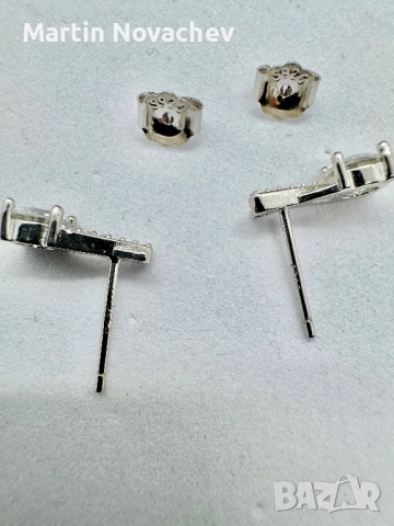 Сребърни обеци с мойсанит (Диамант) 0.5 карата, снимка 9 - Обеци - 52370580