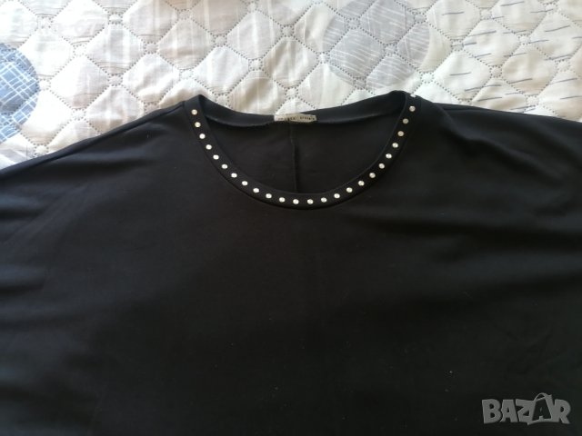 Черна блуза с 3/4 ръкав , снимка 2 - Блузи с дълъг ръкав и пуловери - 40548885