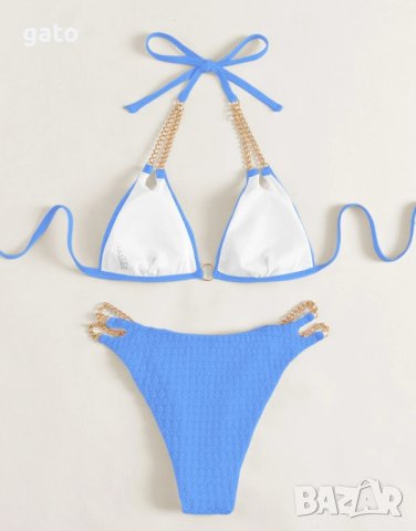 Бански с вериги в синьо и черно, снимка 7 - Бански костюми - 40917472