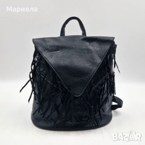 Дамска раница от еко к. с ресни – бохо стил, удобство и обем (36×30×16 см), снимка 3 - Раници - 53342587
