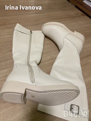 Ботуши Екрю с цип, снимка 8 - Дамски ботуши - 42289528