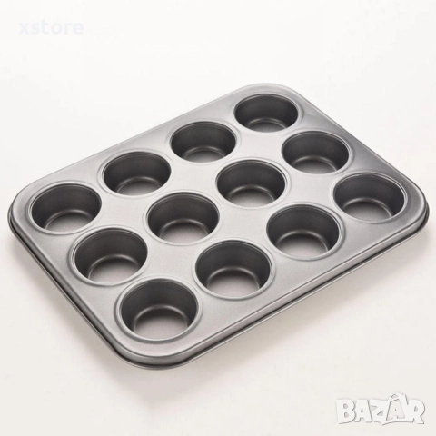 Тава за мъфини с 12 гнезда, с незалепващо покритие, снимка 5 - Форми - 52794116