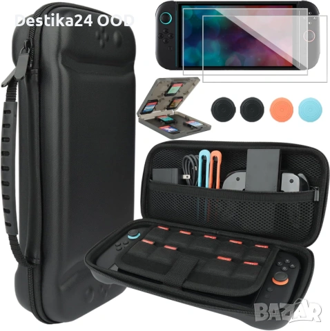 Калъф комплект аксесоари за Switch 2 кейс протектор стъкло и капачки