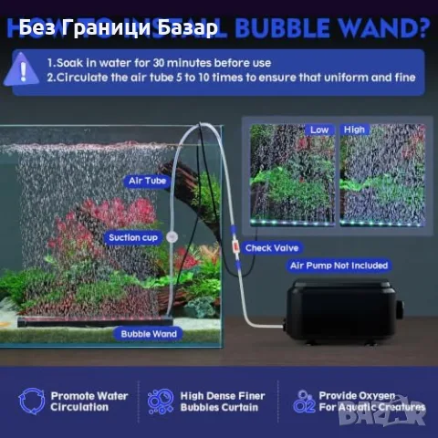 Нов hygger LED аератор за аквариум въздушна стена мехурчета RGB светлина таймер, снимка 3 - Оборудване за аквариуми - 56209273