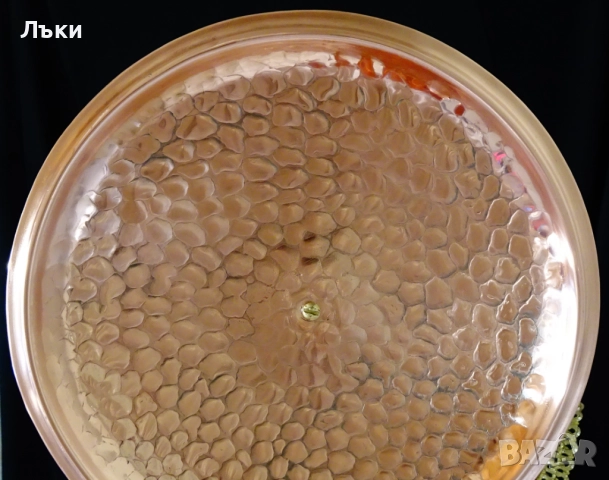 Кована медна тенджера с капак,чиста червeна мед 6 литра, 1.1 кг., снимка 7 - Антикварни и старинни предмети - 52496793