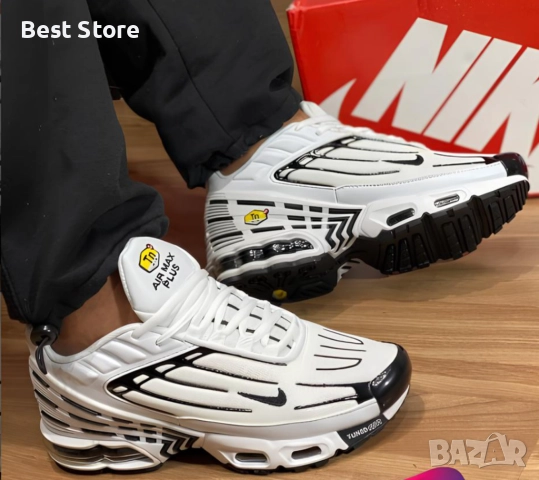 Nike Air Max TN 3 Plus Бяло и Черно Мъжки Маратонки 40-45 Номер , снимка 5 - Маратонки - 52732824