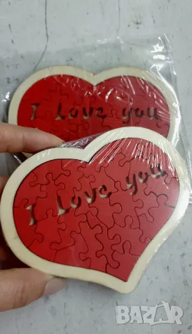 Страхотен дървен пъзел -Обичам те ❤️, снимка 3 - Декорация за дома - 48428714