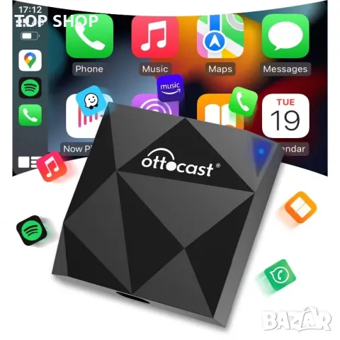 OTTOCAST U2-AIR CarPlay безжичен адаптер за iPhone,Plug & Play/bluetooth Dongle/Автоматична връзка