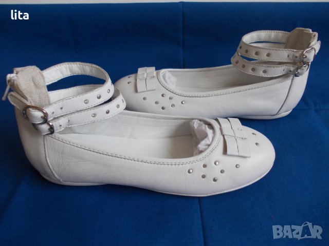 Балетки кожени бели № 37, снимка 2 - Детски обувки - 40610901