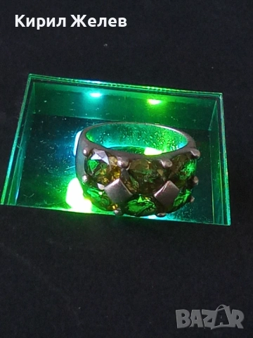 ШАРМАНТЕН СКЪПОЦЕНЕН СРЕБЪРЕН ПРЪСТЕН МАТИРАНО СРЕБРО 925 с ЮВЕЛИРНО ФАСЕТИРАН ПЕРИДОТ ОЛИВИН 42680, снимка 17 - Пръстени - 49916543