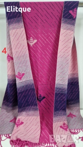 Кашмирен шал на пчели уникален дизайн две лица, снимка 5 - Шалове - 52896291