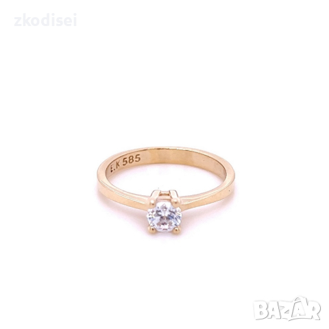 Златен дамски пръстен 2,15гр. размер:51 14кр. проба:585 модел:22420-1, снимка 1 - Пръстени - 44615939