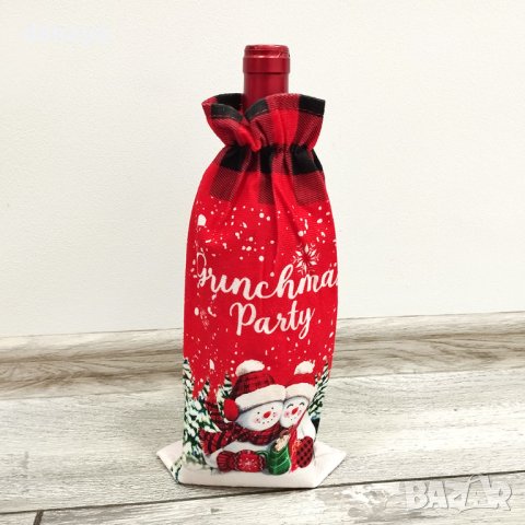 4166 Коледен калъф за бутилка Снежковци, снимка 2 - Декорация за дома - 42591813