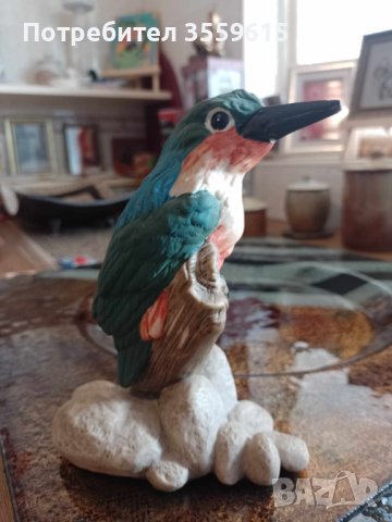 порцеланова статуетка на птица кралско рибарче от Шри Ланка. Височина 20 см., снимка 3 - Декорация за дома - 41855425