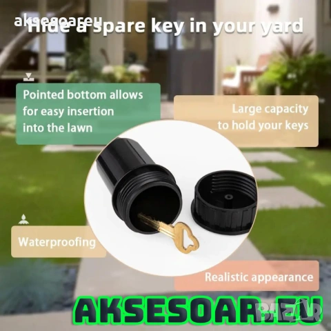 Скривател за ключове за градина реалистичен подземен сейф тип поливна система здрава пластмаса, снимка 11 - Кутии за съхранение - 53873648