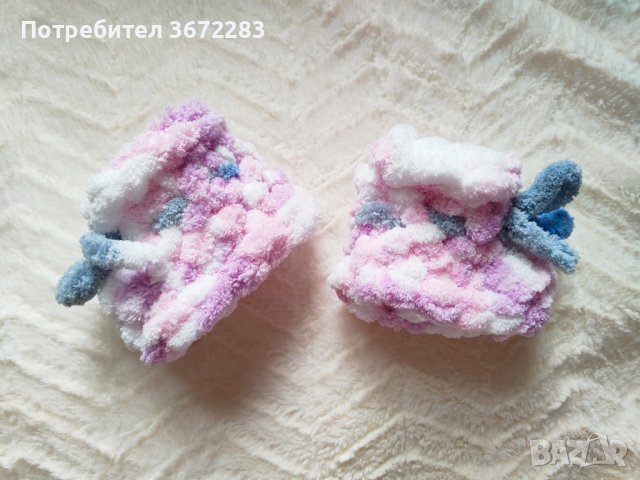 Ръчно плетени бебешки ботуши/обувки, снимка 2 - Бебешки обувки - 44242929
