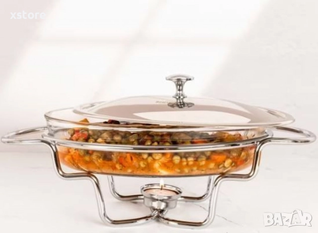 Съд за затопляне Bohmann, 1.6 л., Стоманен капак, Стъкло, Инокс