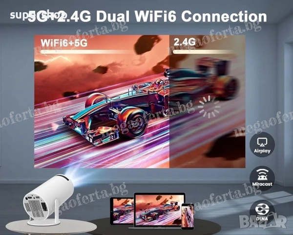 Геймърски Проектор 10 000 3D Видеоигри Безжичен Стрийминг до Платформи, снимка 8 - Плейъри, домашно кино, прожектори - 52566498